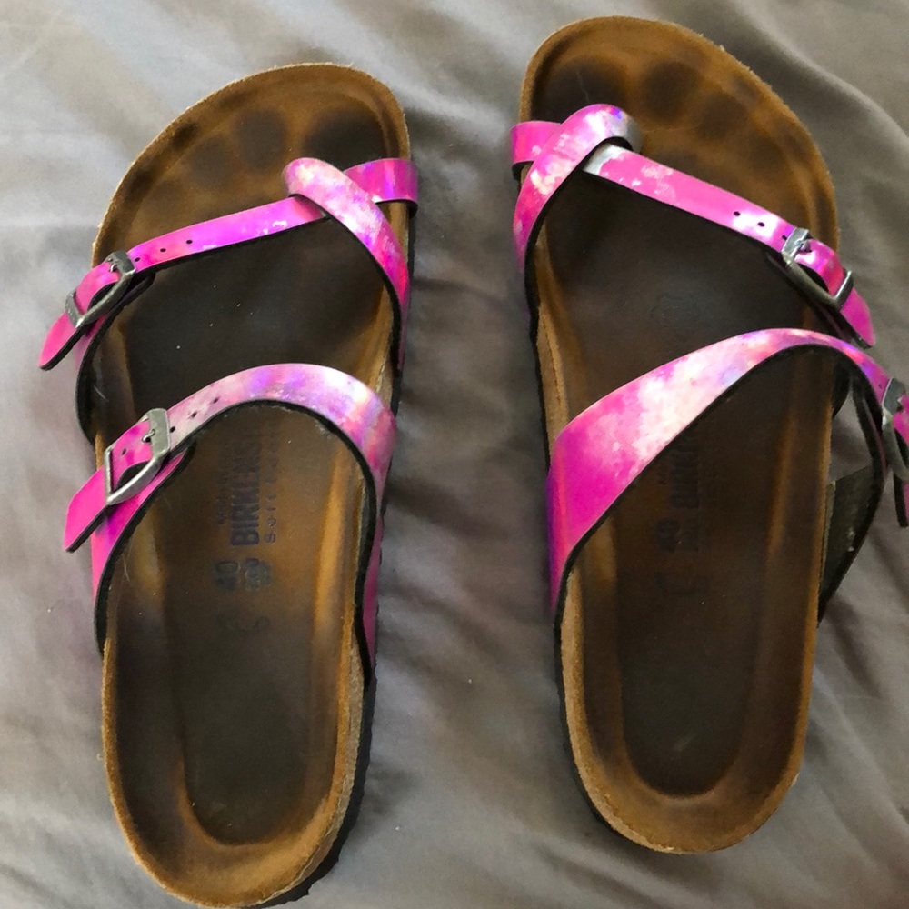Pink Metallic Birkenstocks
